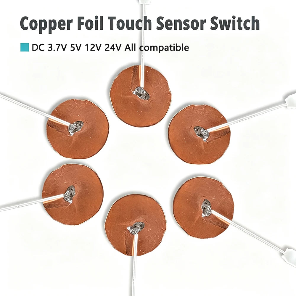 DC3.7V5V12V24V Mini Touch Sensor Switch Copper Foil Partition Touch Switch LED Dimming Controller Penetrating Wood Board Glass