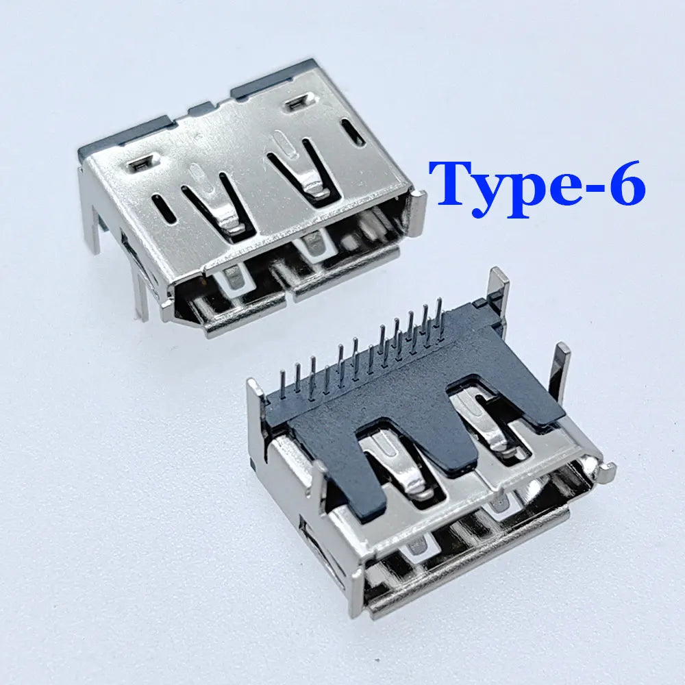 Display Port Socket 20 Pin HDMI Female SMD Socket Interface Connector 90 Degree With Screw Hole Fixed Screw Holes