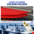 AMPCOM Tool-less RJ45 Connector, CAT8/7A/7/6A/6 Tool Free Reusable Termination Plugs Shielded Ethernet Field Modular PLug