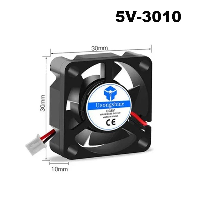 5010/4020/4010/3010 5V/12V/24V Cooling Turbo Fan Brushless 2Pin For 3D Printer Extruder DC Cooler Blower Part Plastic Fans