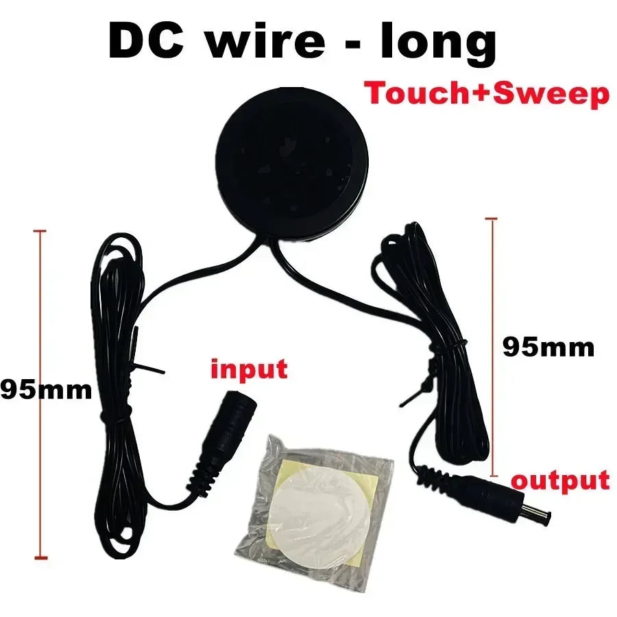 LED Light Switch Control Wireless Touch Sensor Penetrable 25mm Wood Panel 12V 24V 60W Hand Sweep Control Dimmable Touch Dimmer