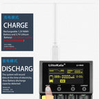 LiitoKala Lii-M4S 5V EU AU UK US Plug Battery Charger For 3.7V 18650 26650 21700 14500 18350 17500 1.2V AA AAA A C