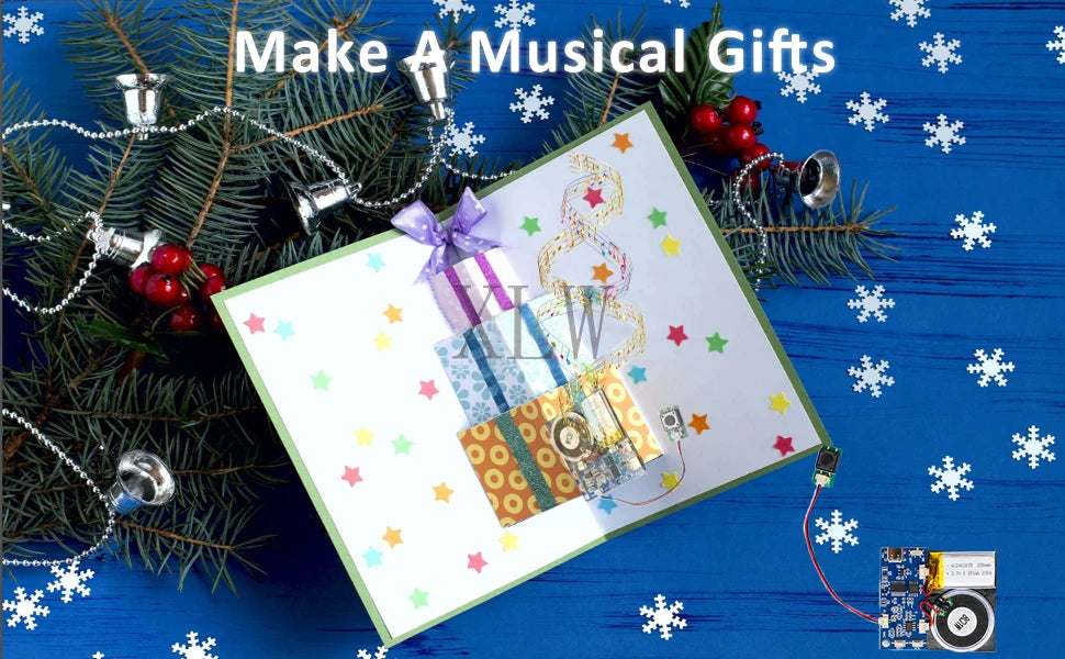 4MB/16MB Push Button Sound Module USB Downloadable & Recordable & Rechargeable with MP3 Audio Playback for Xmas Greeting Gifts