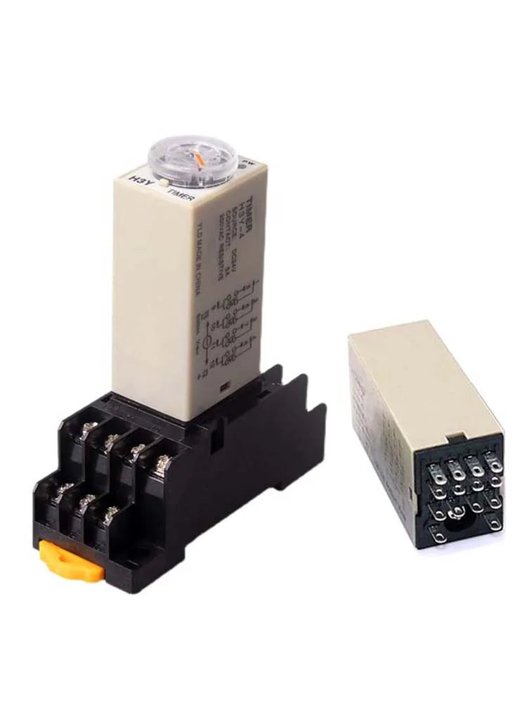 1 Pc H3Y-4 Small Time Delay Relay DC12 24V 14Pin Electricity Delay Type Power-on Delay Rotary Knob 1S/5S/10S/30S/60S/5M/10M/30M