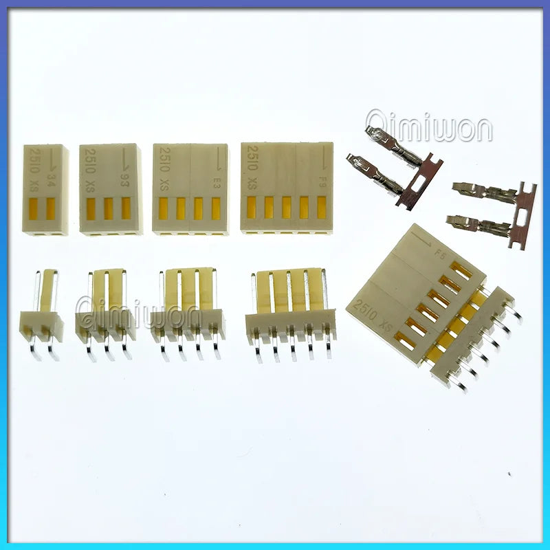 40 sets KF2510 Connector 2.54mm Pitch 2P-6Pin Straight/Curved Male Female Socket Housing Plug Pin Header Crimp Terminals KF-2510
