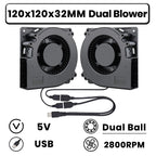 GDSTIME Dual 40mm 50mm 60mm 80mm 92mm 120mm 140mm DC 5V Powered USB Fans with 2 in 1 USB Cable for AV Receiver DVR Cooling