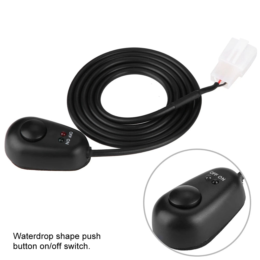 Water Drop Shape 12V Push Button Switch With Red/Green LED Indicator Lights Push Button On Off Switch Harness Wiring