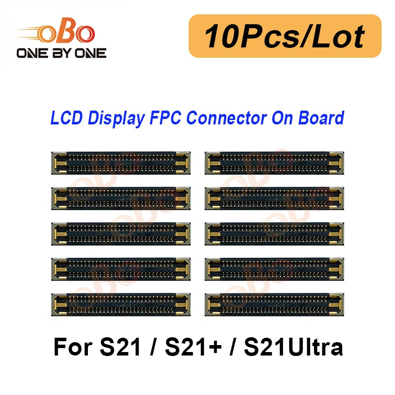 10Pcs LCD Display FPC Connector On Main Board Motherboard For Samsung S21 FE S20 S22 S23 S24 S25 Plus Ultra Screen FPC Connector