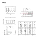 10PCS 1.25mm Male Female Silicone Wire Soft High Temperature Resistance 2-6pin Air Docking Plug Terminal Connetor 26AWG