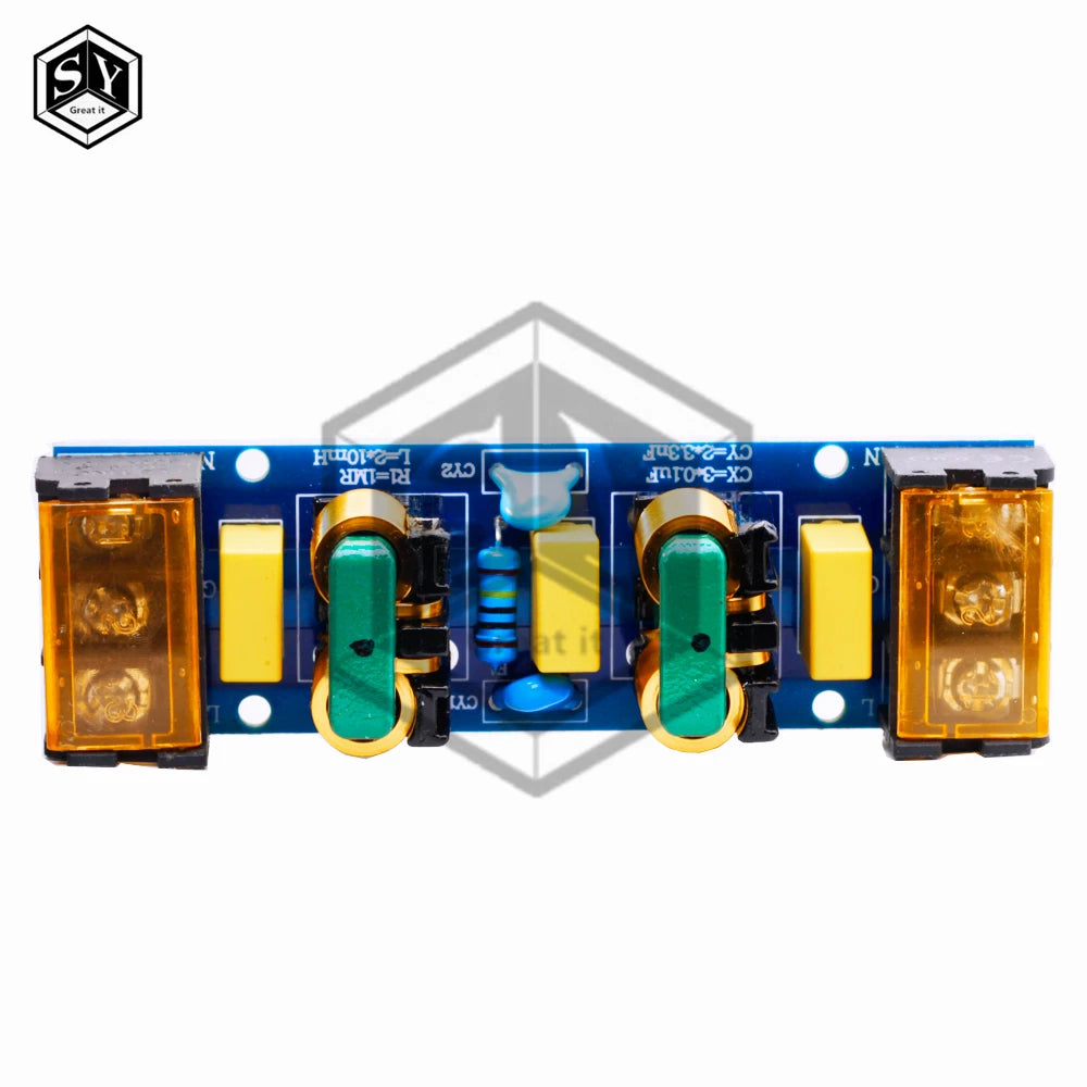 1PC  6A Power Supply Filter EMI High Frequency 2 Stage Power Supply EMI Filter Low-pass Filter Board for Frequency Conversion
