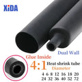 1M/5M 4:1 Black Heat Shrink Tube With Glue Thermoretractile Heat Shrinkable Tubing Dual Wall 4 6 8 12 16 18 20 24 32 36 40 52 72