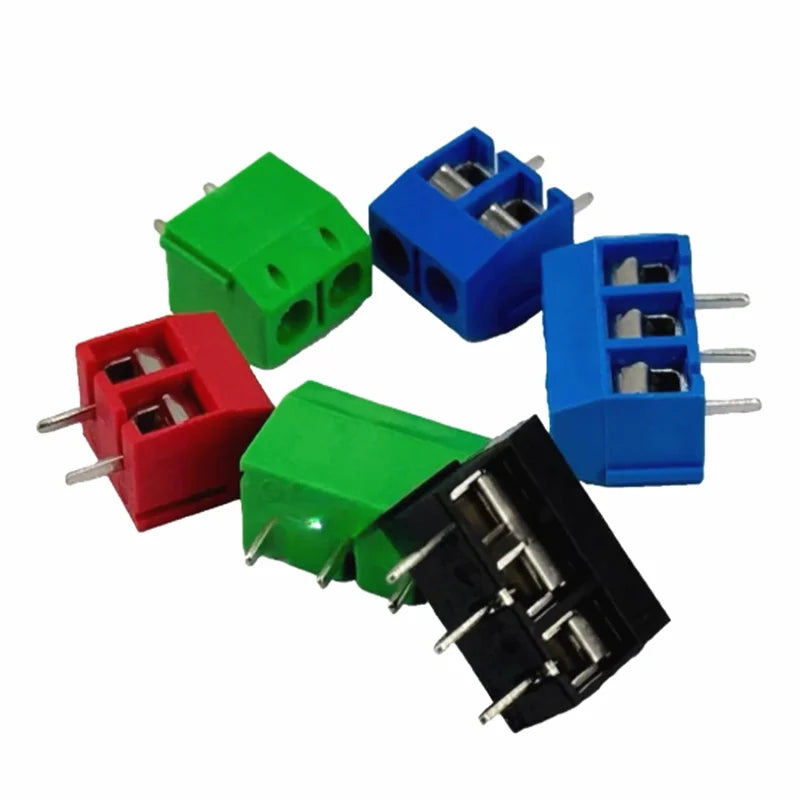 10/20/50Pcs/lot KF301-5.0-2P KF301-3P KF301-4P Pitch 5.0mm Straight Pin 2P 3P Screw PCB Terminal Block Connector Blue Green