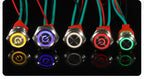 16/19/22mm 20A High Current Metal Push Button Switch IP67 Waterproof LED Light Momentary Latching Car Engine Power Switch Red