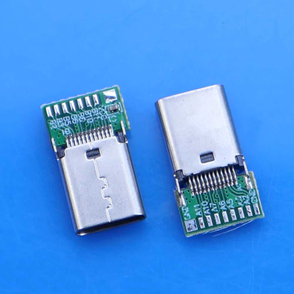 USB 3.1 Type C Connector 24 /8Pins Male/Female Socket Receptacle Adapter to Solder Wire & Cable 24 Pins Support PCB Board