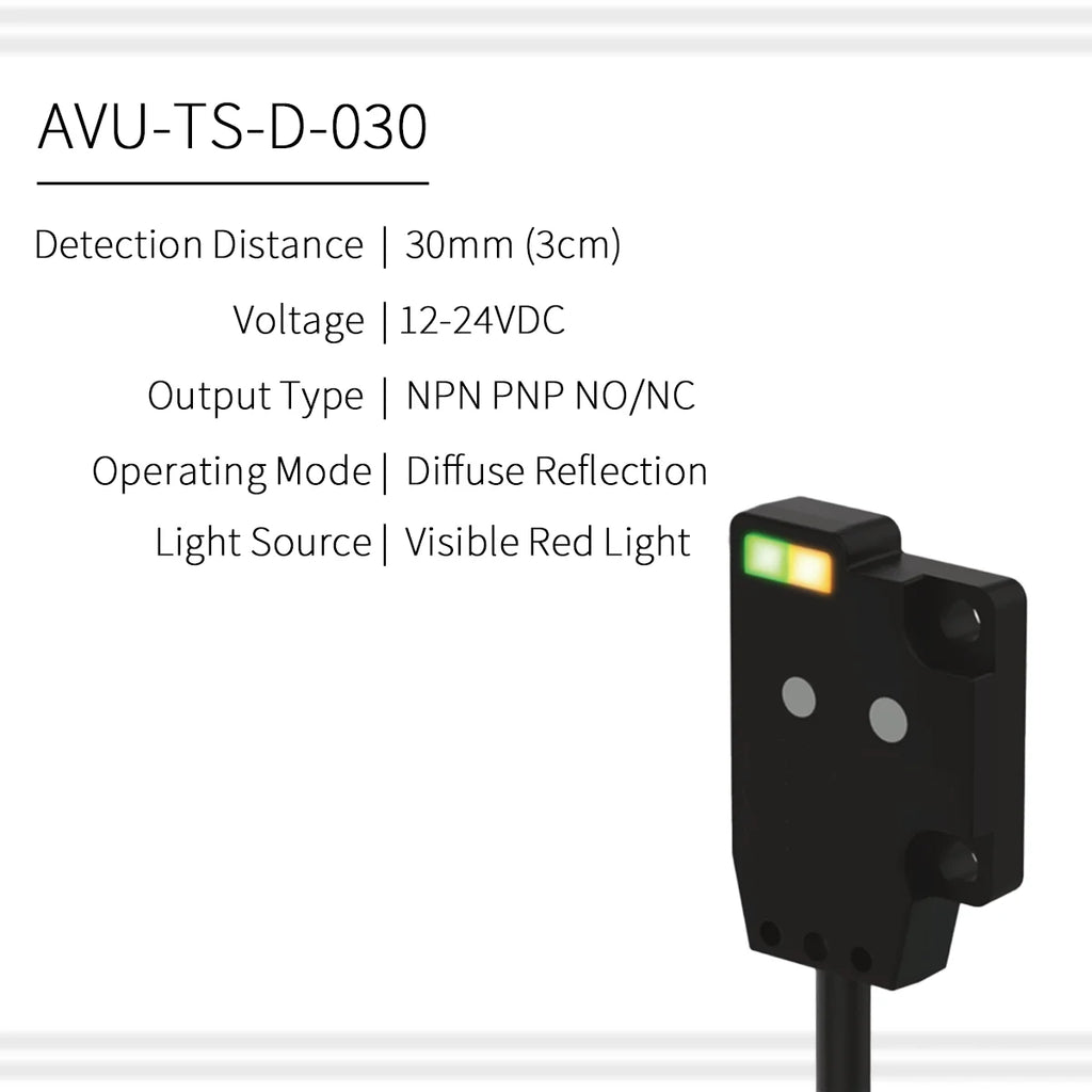 TS Ultra-thin Photoelectric Sensor 30/250/500/1000mm NPN PNP Front Through-beam Fast Response High Precision Anti‑interference