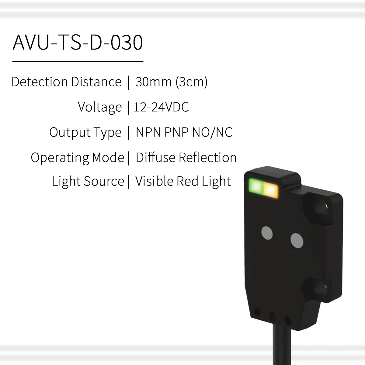 TS Ultra-thin Photoelectric Sensor 30/250/500/1000mm NPN PNP Front Through-beam Fast Response High Precision Anti‑interference