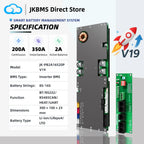 JIKONG PB2A16S20P Smart BMS 200A with 2A Active Balancer 8S 10S 12S 14S 16S 24V 48V LiFePo4 Li-Ion LTO Inverter Battery JK