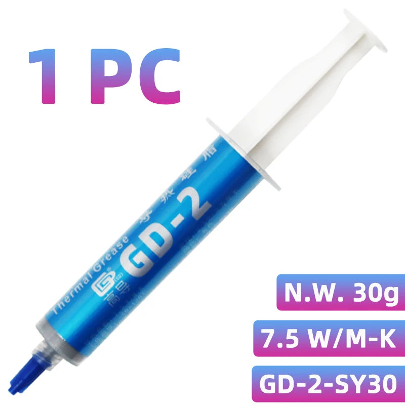GD-2 Thermal Paste Processor Grease Compound Silicone 1/3/7/15/30 g 7.5 W/M-K For CPU GPU Printer Heat Sink Cooling Cooler SY30