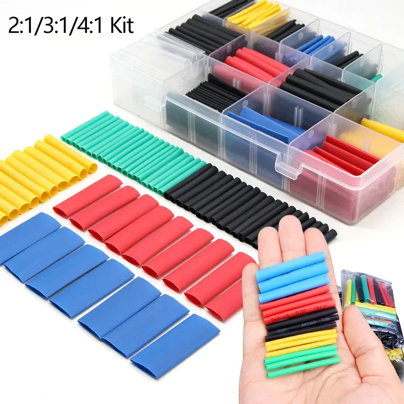 Heat Shrink Tubing Kit 73-900PCS 2:1 3:1 4:1 Ratio Cable Wire Insulation Sleeve Electrical Repair Protector Heat-Shrink Tube Set