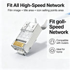 10/50/100Pcs Pass Through RJ45 Cat7 Shielded Connectors Crystal End Gold-Plated 8P8C Crimp UTP Ethernet Modular Plug