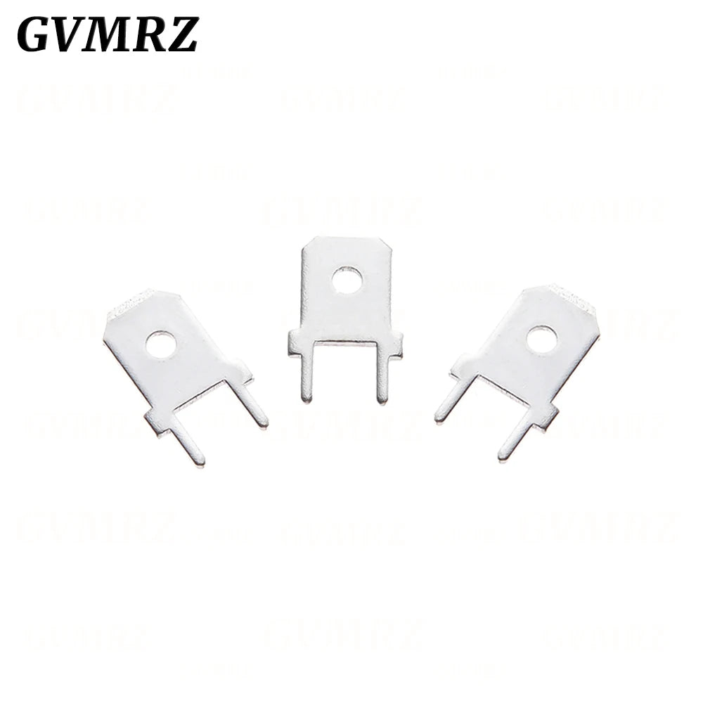 100PCS/lot  4.8mm 6.3mm PCB Spade Terminal Connector Cold Press Tab Solder Lug Male Crimp Terminal Plate for Circuit Board