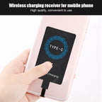 2PCS Type C Wireless Charger Adapter Portable Charging Receiver Qi Enabled Fast Charging for Type C Mobile Phone Car Travel Home