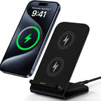 30W Fast Wireless Charger Stand Pad for iPhone 17-11/XR, Samsung Galaxy S25/S26/S21/S20, Xiaomi, Huawei & All Qi-enabled Phones