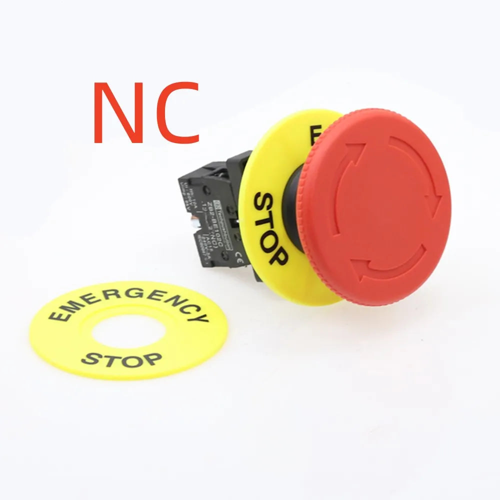 22mm red mushroom head emergency stop button switch XB2 LAY37 NO/NC alarm button switch