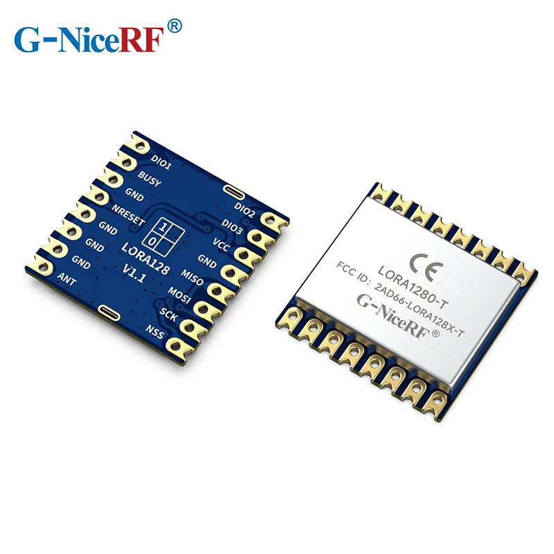 G-NiceRF | 2 PCS LORA1280-TCXO LoRa Module 2.4GHz SX1280 Long Distance SPI Interface FCC ID&CE-RED Certification