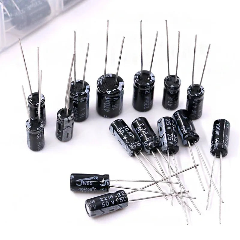 15 Values Electrolytic Capacitor Assortment Kit, 270Pcs 0.1uF to 470uF Aluminum Electrolytic Capacitors Set