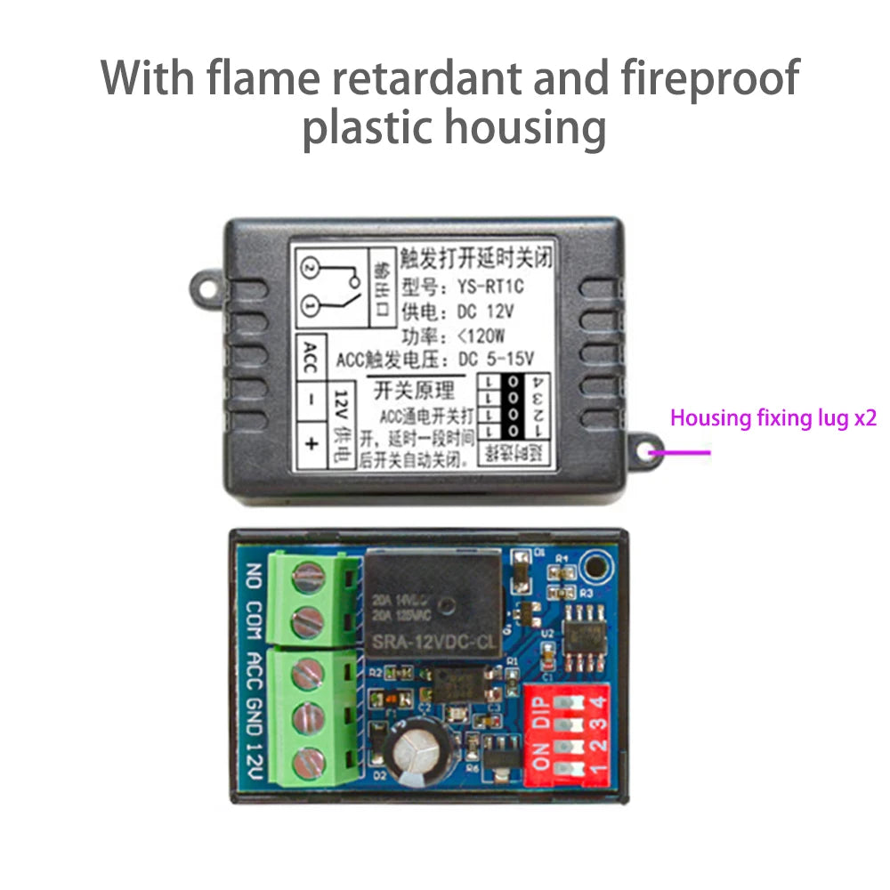 12V Delay Relay Delay Turn On /  Turn Off Switch Module With Timer Car Modification Single Chip Control Time Period Optional