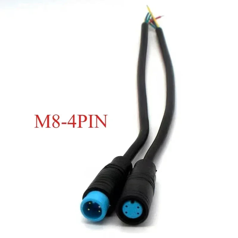M8 2 3 4 5 6 Pin DC Electric Bicycle Butt Joint Plug Waterproof Female Male Connector Wiring Scooter Brake Cable Signal 20CM