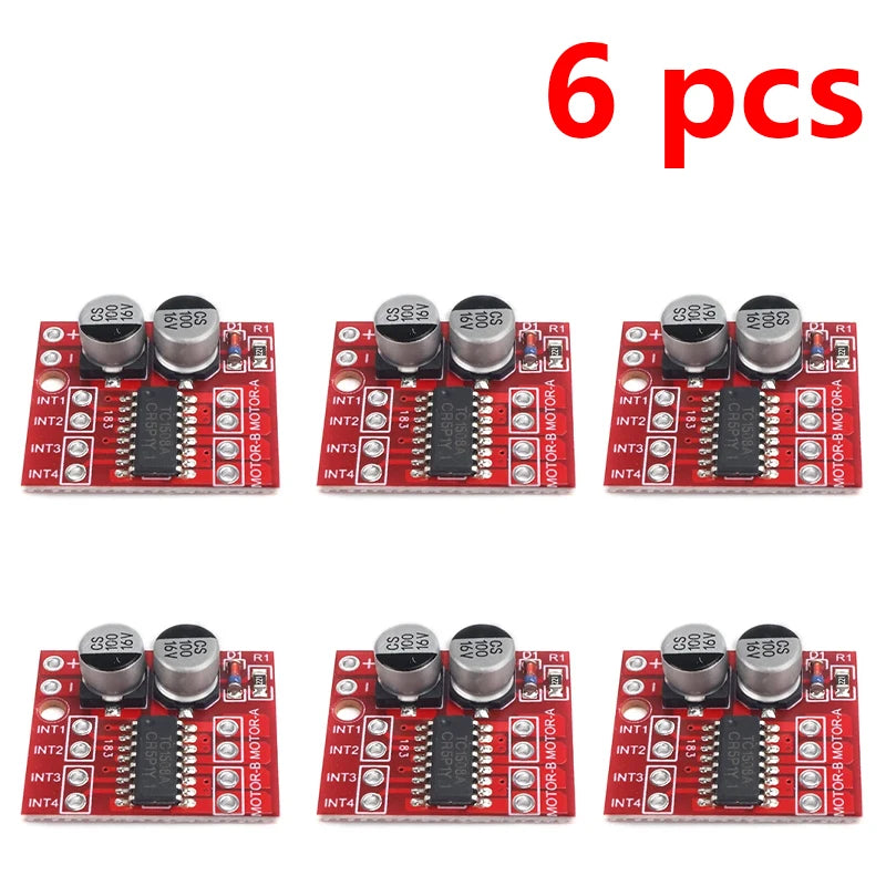 Mini L298N 2 Channel DC Motor Driver Module, Dual H-Bridge for DC Stepper Motor, 1.5A for Arduino Smart Car Robot (3/6Pcs)