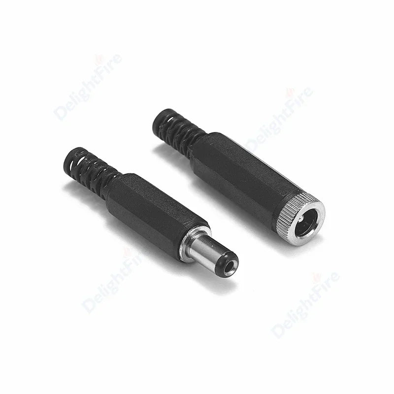 12V 3A 5.5mm 2.1mm Plug Socket DC Connectors DC Power Socket Male Female Jack Screw Nut Panel Mount DC Power Adapter Connector