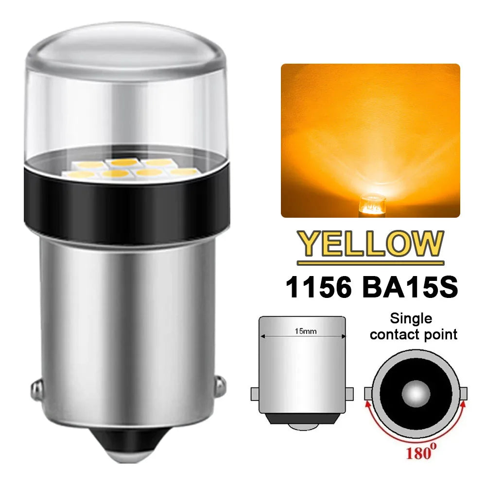 2/4/6/8/10 PCS 1000LM 1156 BA15S 1157 BATY15D P21W P21/5W LED Bulbs 12V 3030-10SMD 6500K White Amber Red Car Turn Signal Lights