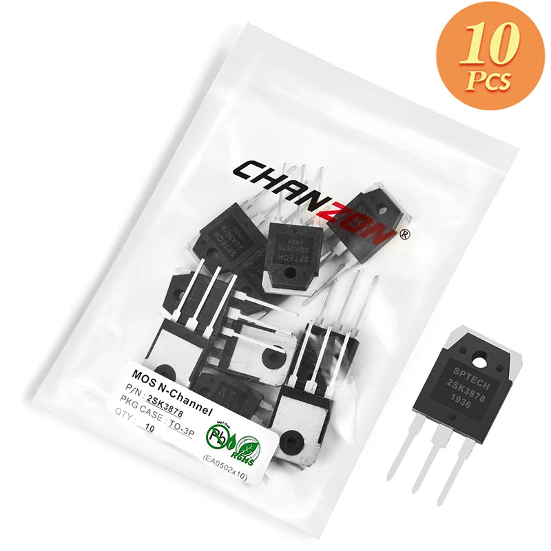 10/100PCS/Lots Original N Channel Mosfet Transistor 2N7000 BS170 CS1N60 2SK2837 2SK3878 2N60 8N80 TO-92 TO-3P TO-251 TO-220F