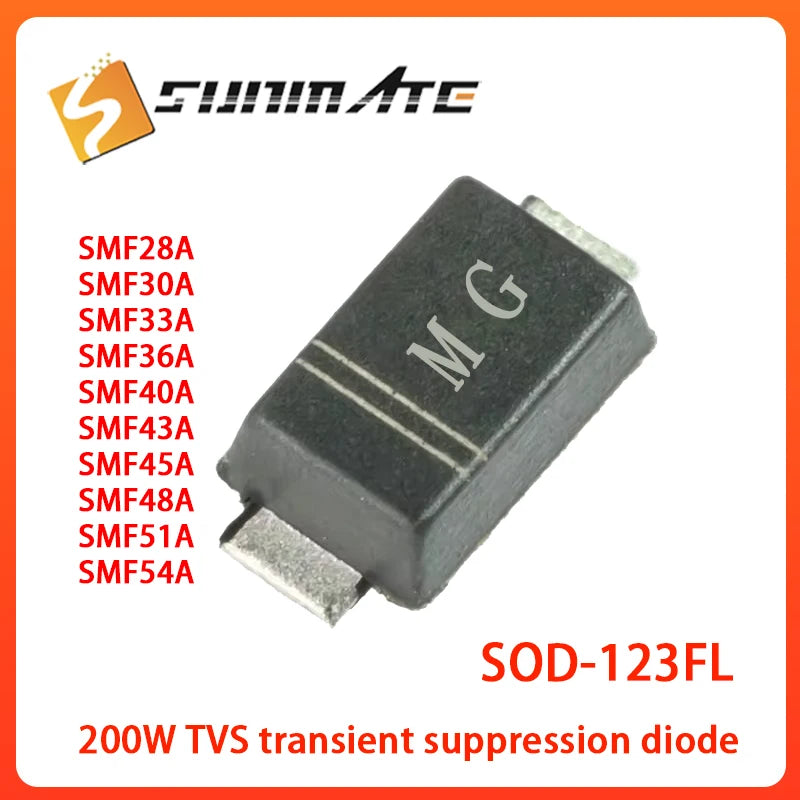 50PCS SMF28A SMF30A SMF33A SMF36A SMF40A SMF43A SMF45A SMF48A SMF51A SMF54A SOD-123FL TVS transient suppression diode