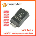 50PCS SMF28A SMF30A SMF33A SMF36A SMF40A SMF43A SMF45A SMF48A SMF51A SMF54A SOD-123FL TVS transient suppression diode