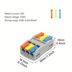 10/30/50pcs Wire Connector Spliceable Hard Wire Direct Insertion Multi Input And Multi Output Fast Wiring Terminal Block