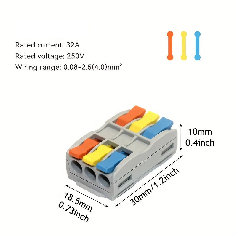 10/30/50pcs Wire Connector Spliceable Hard Wire Direct Insertion Multi Input And Multi Output Fast Wiring Terminal Block