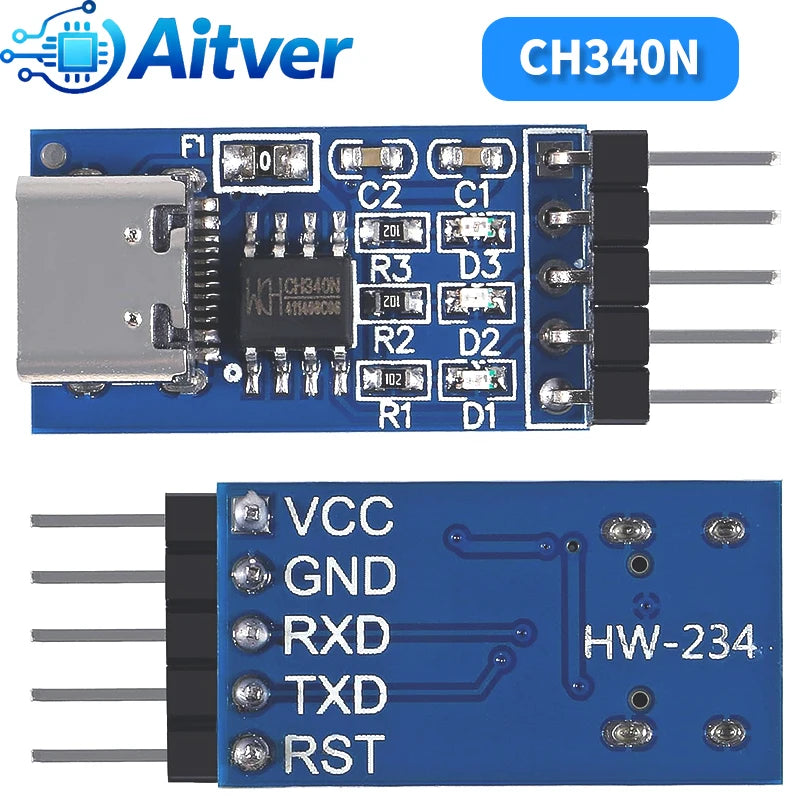 FT232RL CH340N Type C USB to TTL UART Module 3.3V 5V Serial Adapter with Dupont Cable for Arduino ESP32 ESP8266 STM32