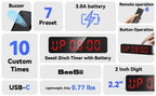 Gym Timer with Remote 12''x 3.5''Ultra-Clear Interval Timer with LED Countdown/Up Wall Clock Power Fitness Timer Stopwatch