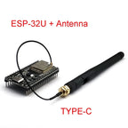 ESP32-WROOM-32U DevKitC WiFi Bluetooth IoT Development Board with 2.4G Antenna & Arduino+ Compatible for Wireless Programming