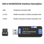 USB-to-RS485/RS232 Communication Module, Bidirectional Half-Duplex Serial Port Converter Communication Module, USB Interface