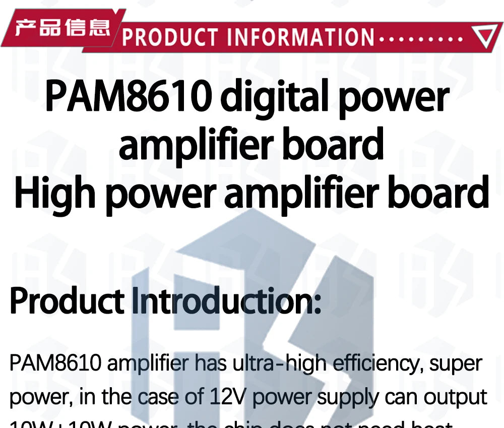 1PCS EGBO Super Slim 2 x 15W PAM8610 Class D Digital Dual Power Audio Amplifier Board 12V black