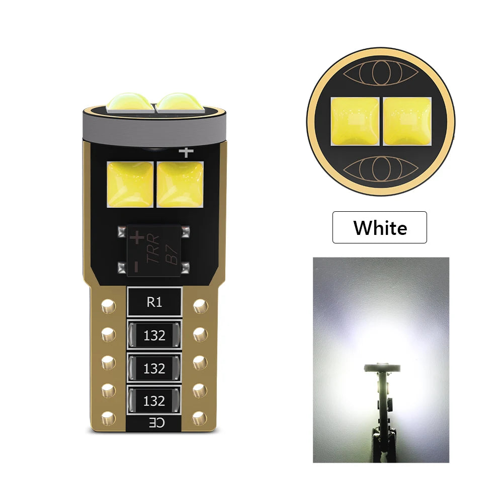 2X W5W 194 168 T10 6SMD 3030 Canbus LED Bulbs 12V For Car License Plate Light Interior Dome lights Reading Lamp 6000K White Red