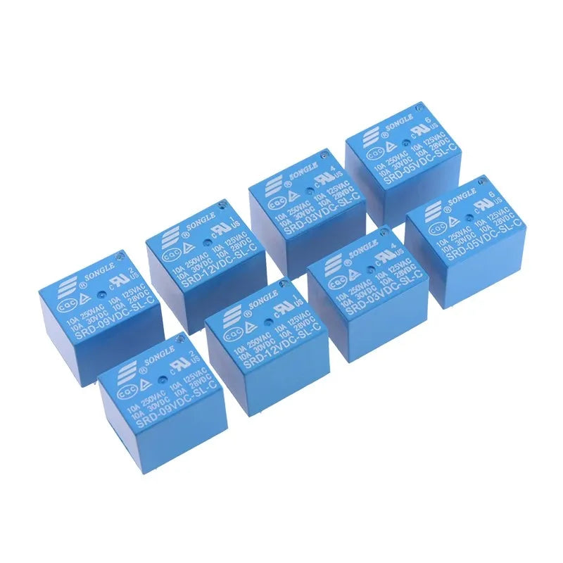 5Pcs/Lot Relays SRD-03VDC-SL-C SRD-05VDC-SL-C SRD-06VDC-SL-C SRD-09VDC-SL-C SRD-12VDC-SL-C 3V 5V 6V 9V 12V 24V 48V 10A 250VAC
