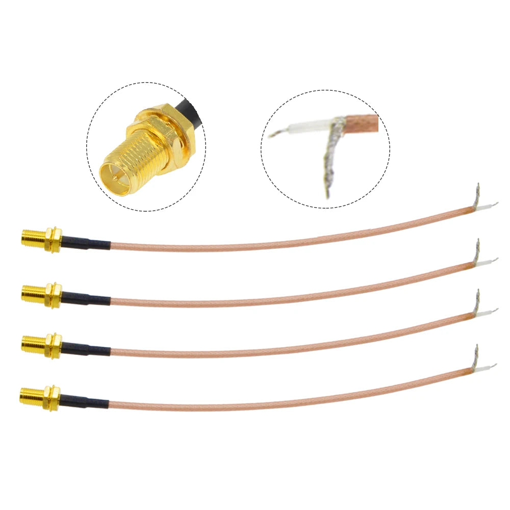 10PCS Single End SMA Female to PCB Soldering Pigtail RG316 Cable WIFI Wireless Router GPS GPRS Low Loss Jackplug Wire Connector