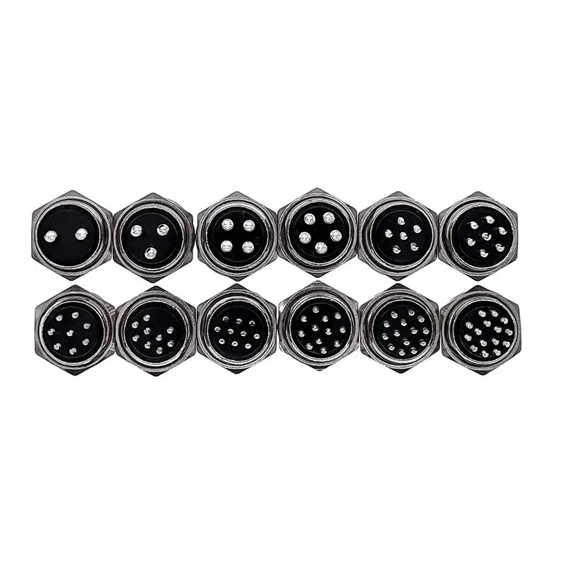 GX20 Metal Aviation Connector 2 3 4 5 6 7 8 9 10 12 14 15 Pin Male Female Plug Socket Panel Mount Flange Circular Cable Joint