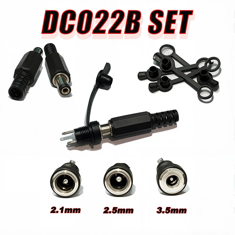10/50/200Pcs DC-022B DC Power Socket 5.5x2.1/2.5mm Panel Mount Female Jack Socket  DC Connector DC022B